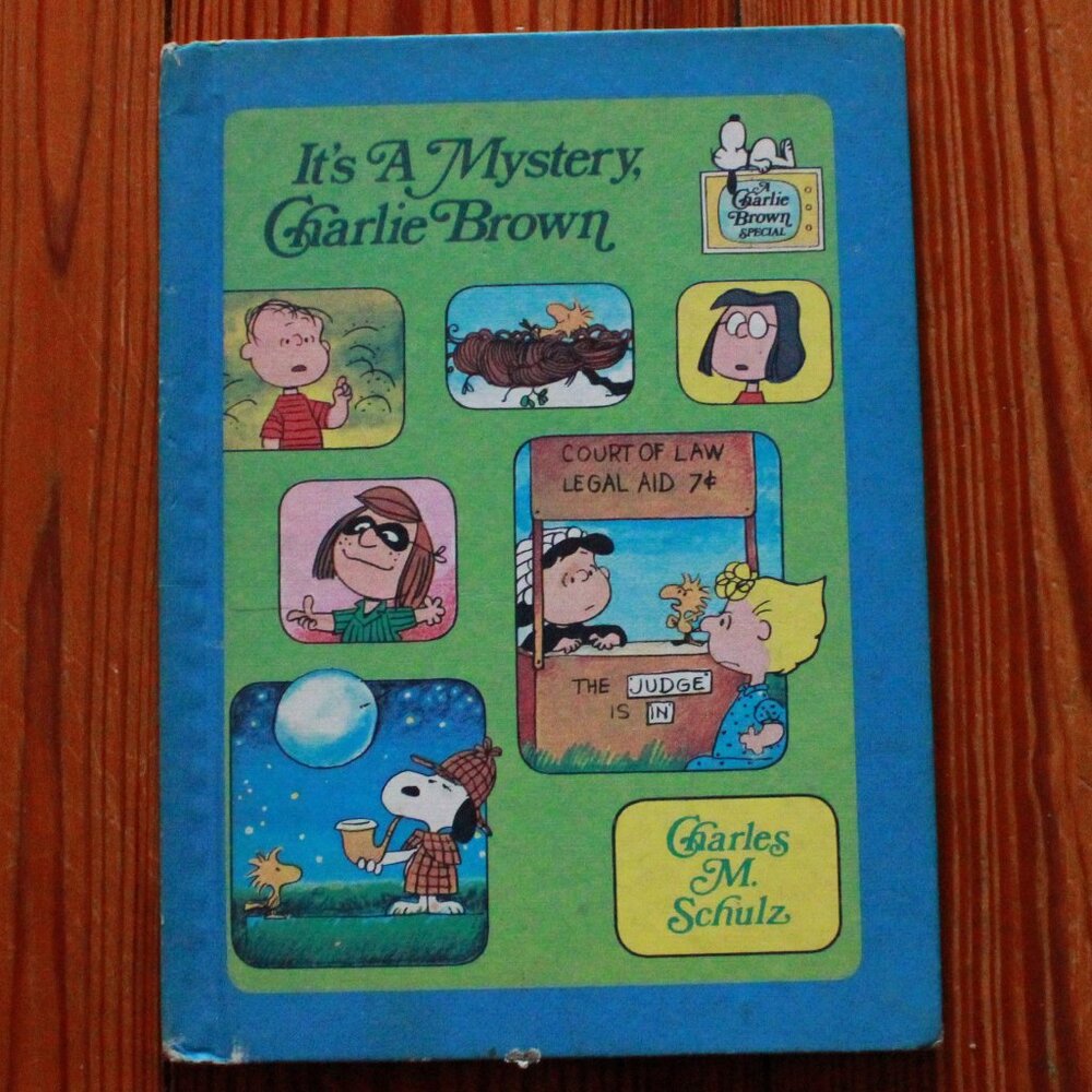Vintage Random House (w/ Peanuts) "It's A Mystery, Charlie Brown" Hardcover Book